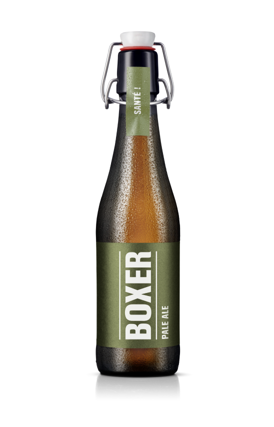 Das Bier Boxer Blanche ist auch in der Mehrwegflasche 33cl erhältlich