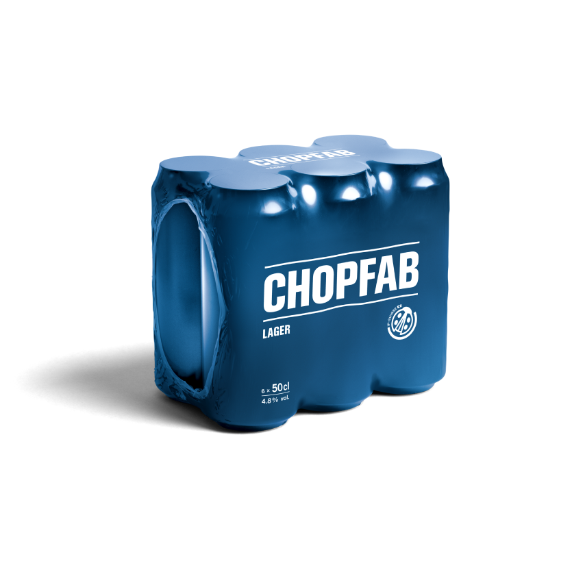 Chopfab Lager erhältlich in der 6x50cl Dosenpackung
