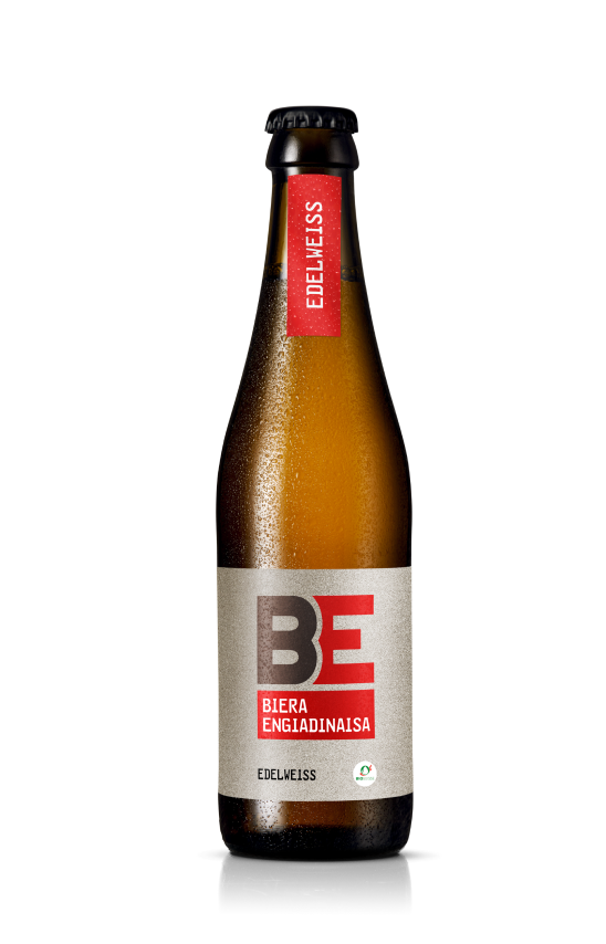 Das Bier BE Edelweiss 33cl in der Einwegflasche