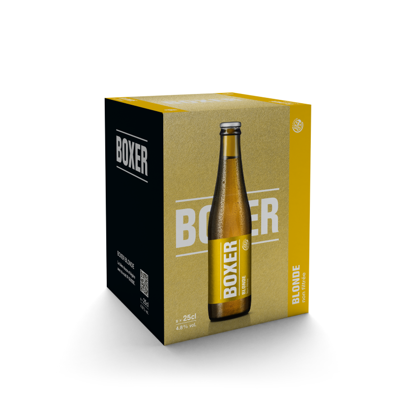 Das Bier Boxer Blonde 9x25cl online kaufen in unserem Shop: www.chopfabboxer.ch